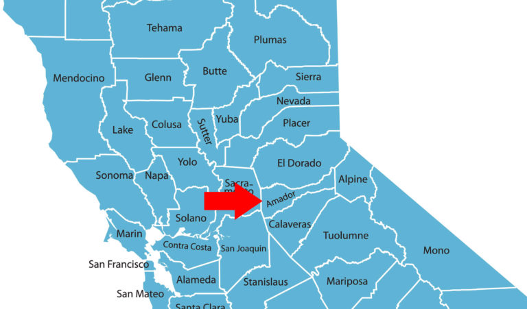 Amador County California map
