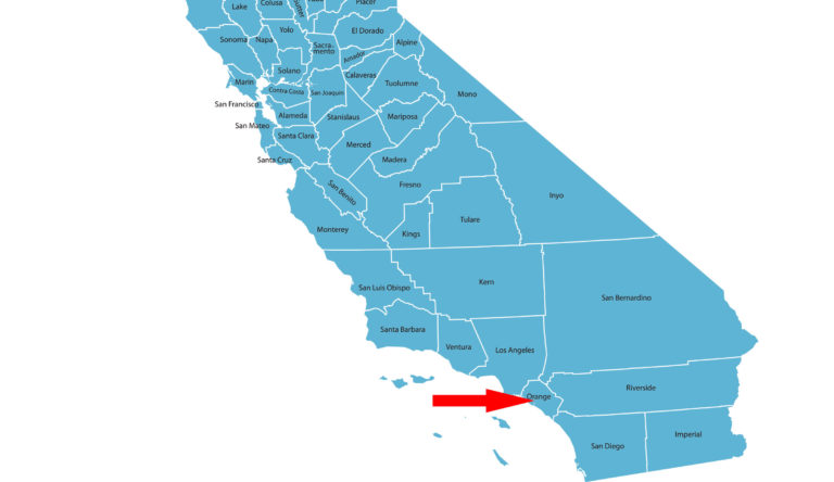 California Orange County map
