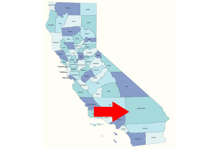California San Bernardino County map