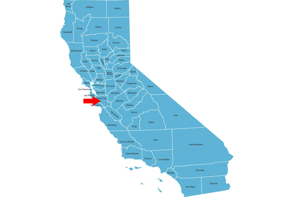 Santa Clara County California map
