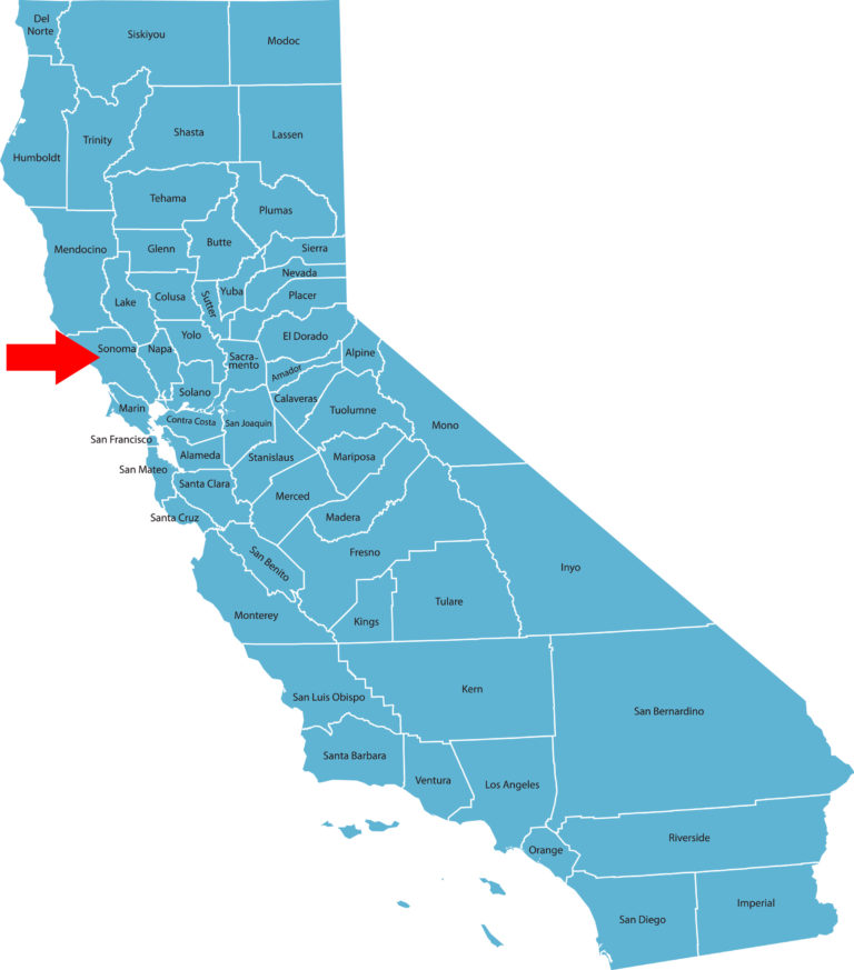 California Sonoma County map