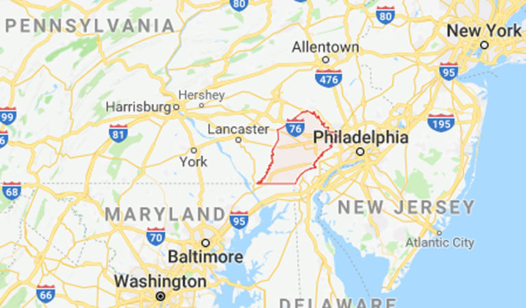 Chester Co PA map