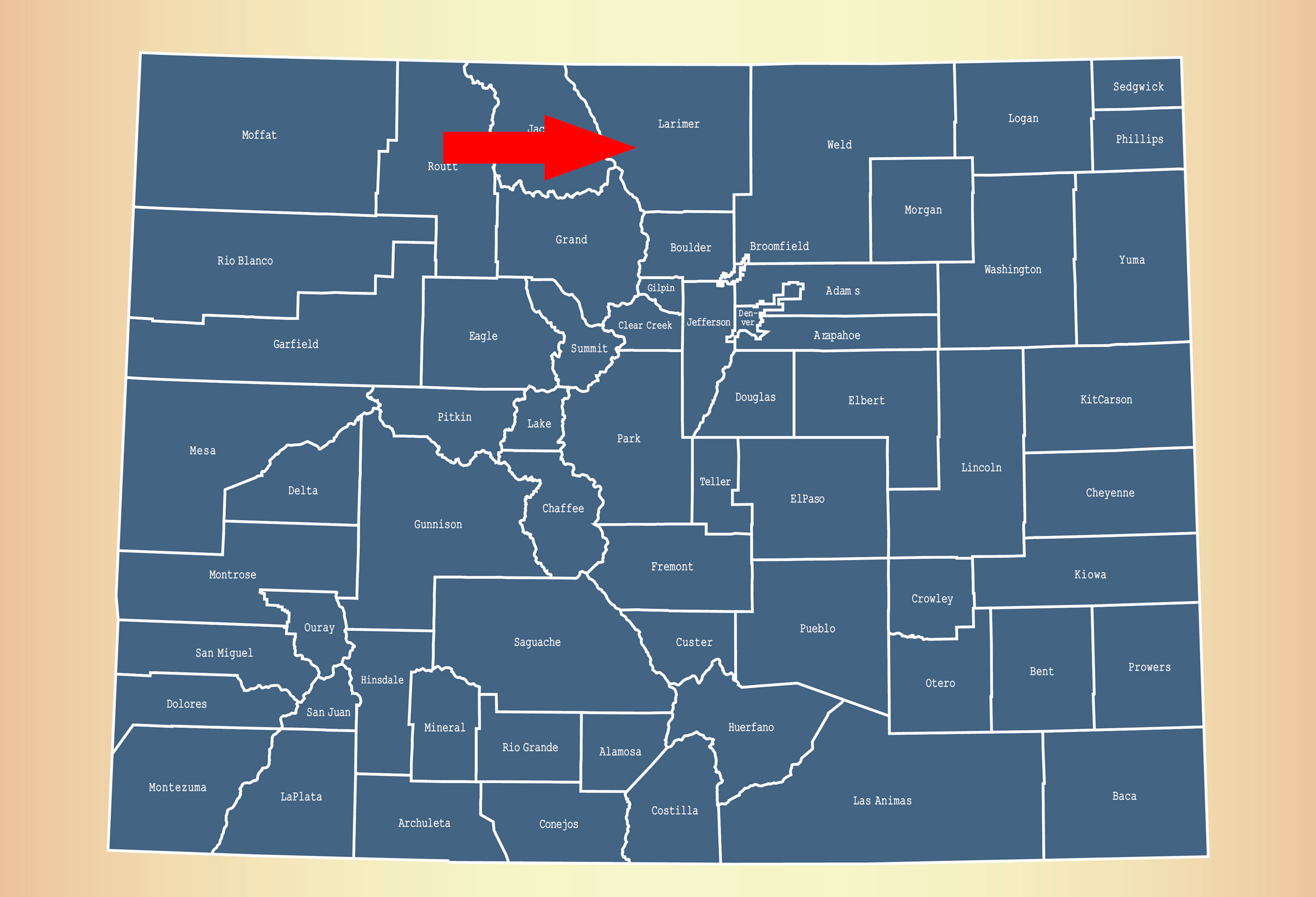 Colorado Larimer County map