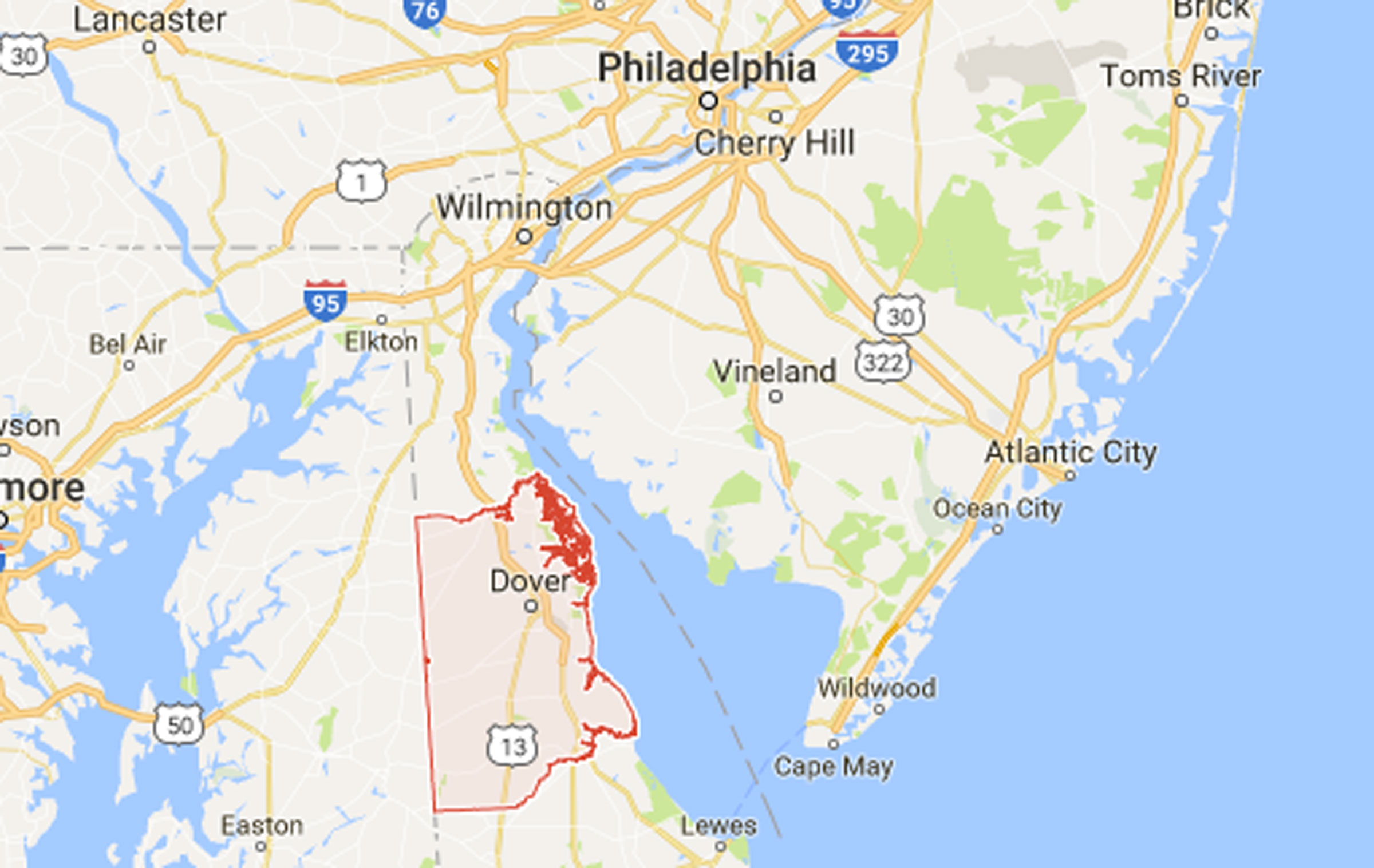 Delaware Kent County map