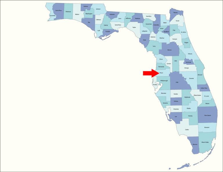 Pasco County Florida map