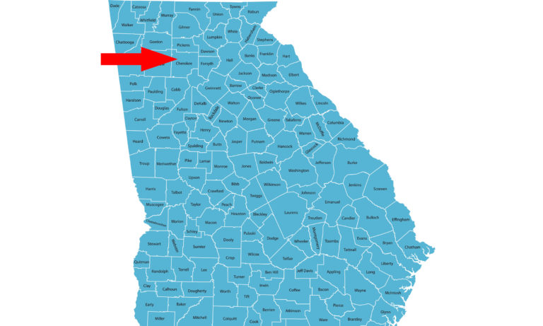 Georgia Cherokee County map