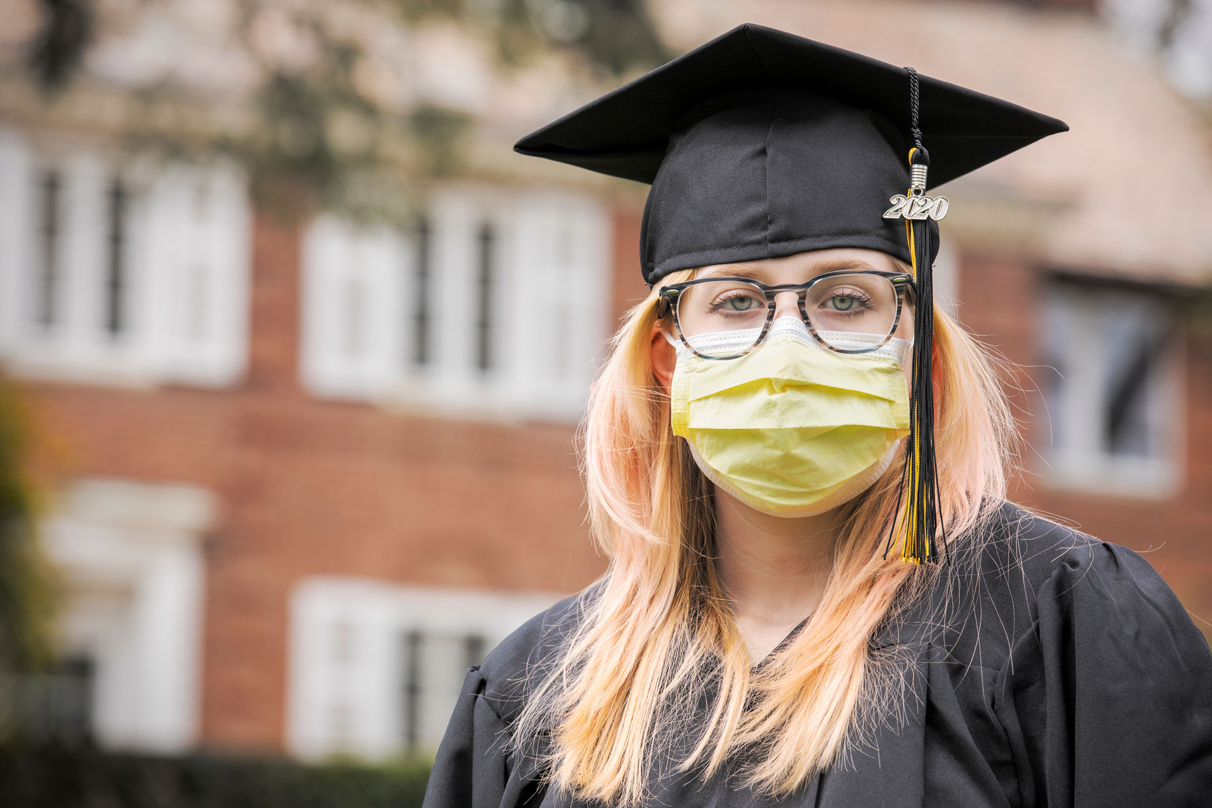 graduate cap mask woman
