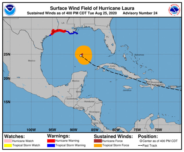 Hurricane Laura 2020 winds