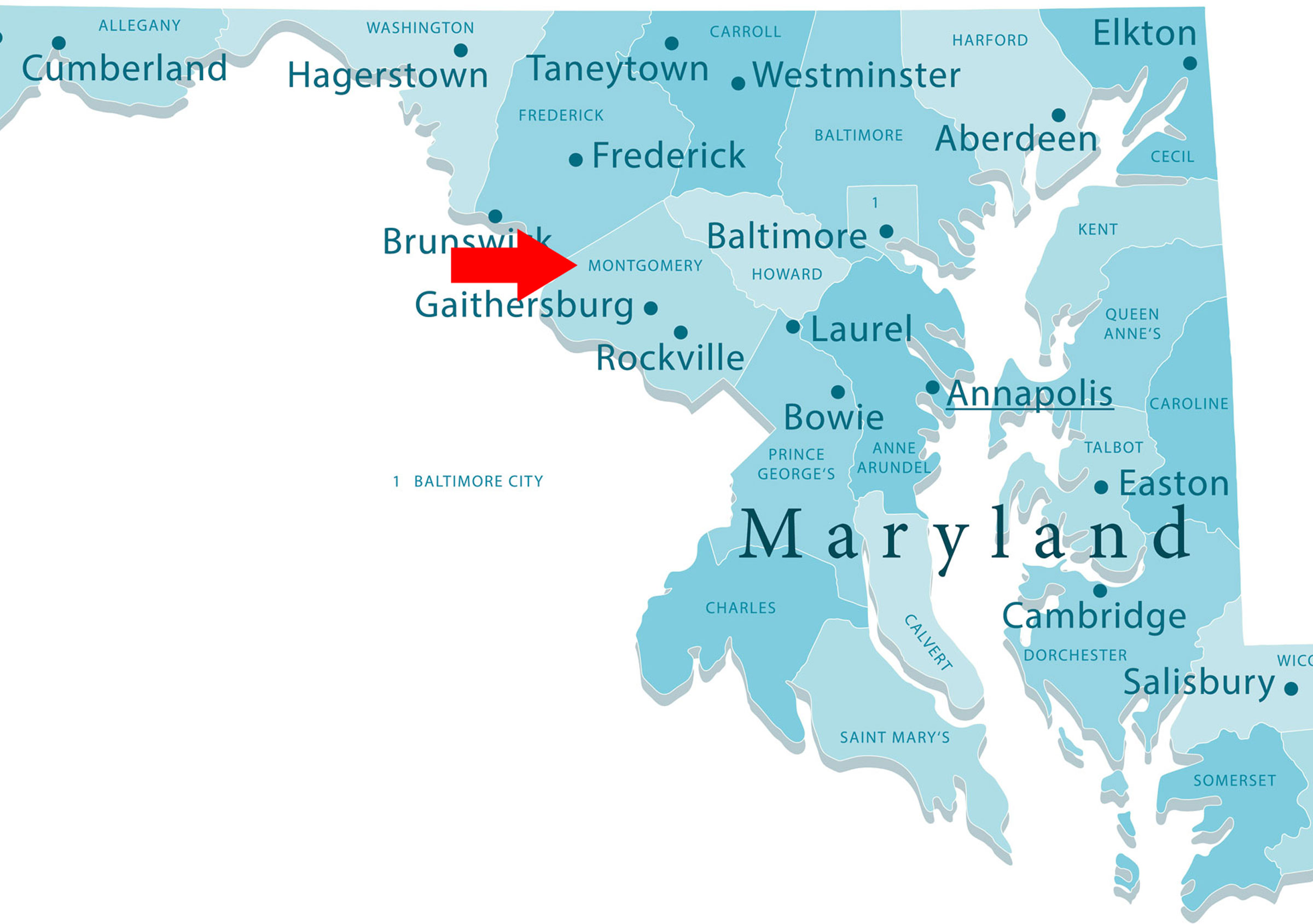 Maryland Montgomery County map