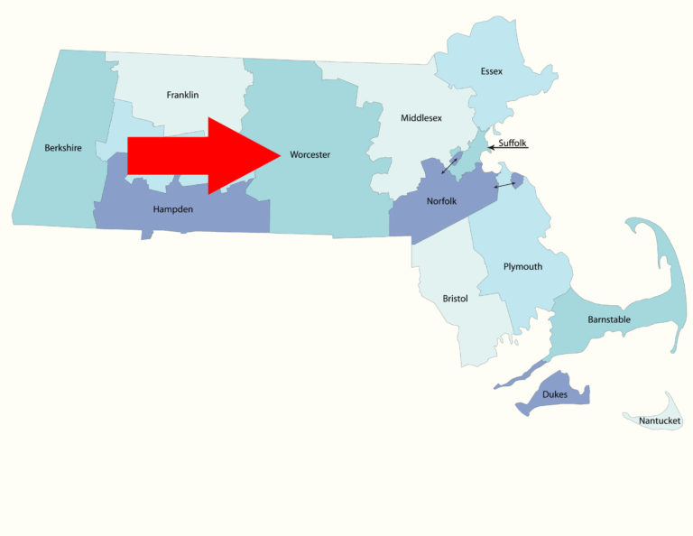 Worcester County Massachusetts map