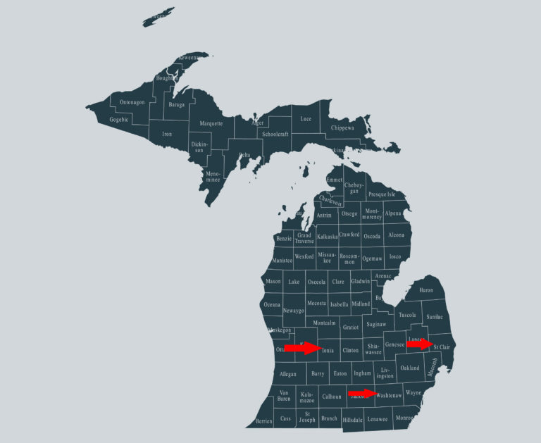 Clinton, St. Clair, Washtenaw Counties Michigan
