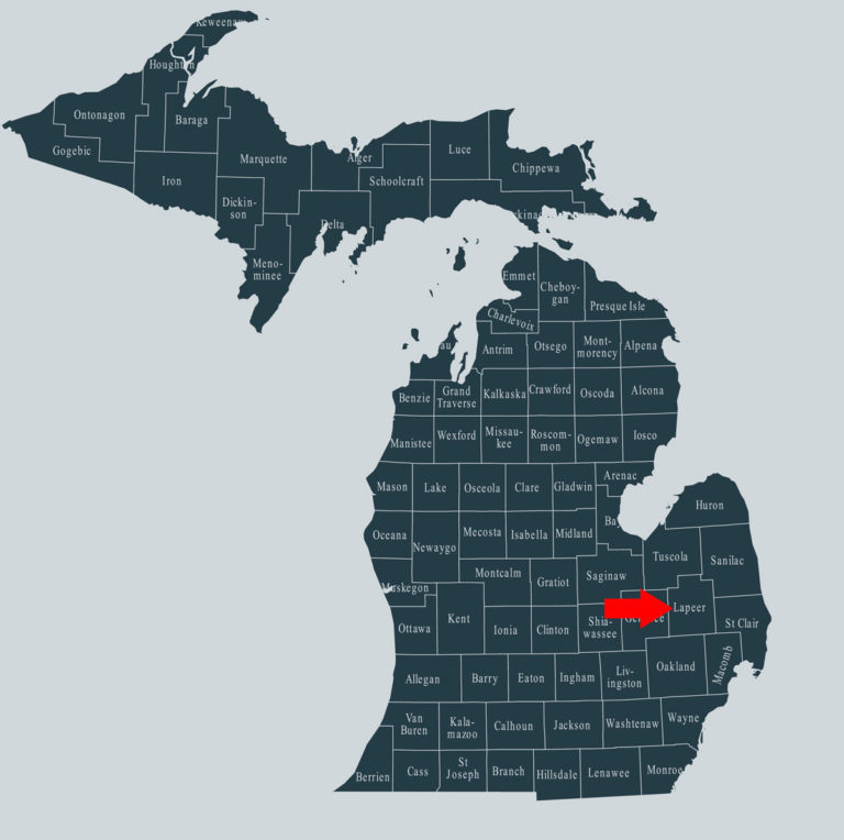 Lapeer County Michigan map