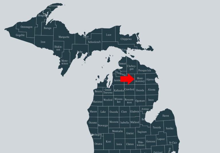 Montmorency County Michigan map