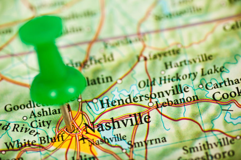 Nashville Tennessee map pin
