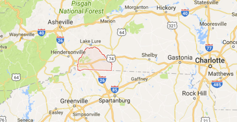North Carolina Polk County map