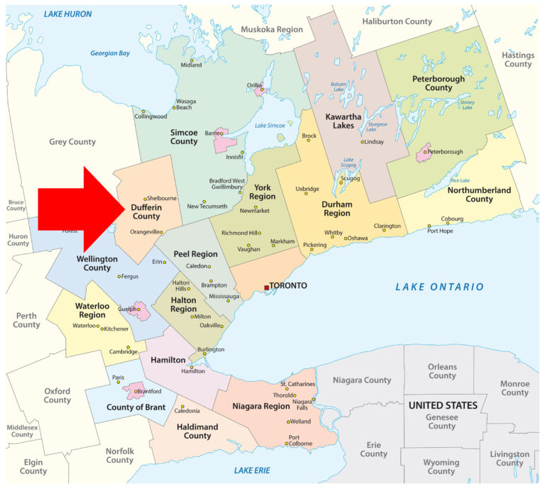 Ontario Canada County Map