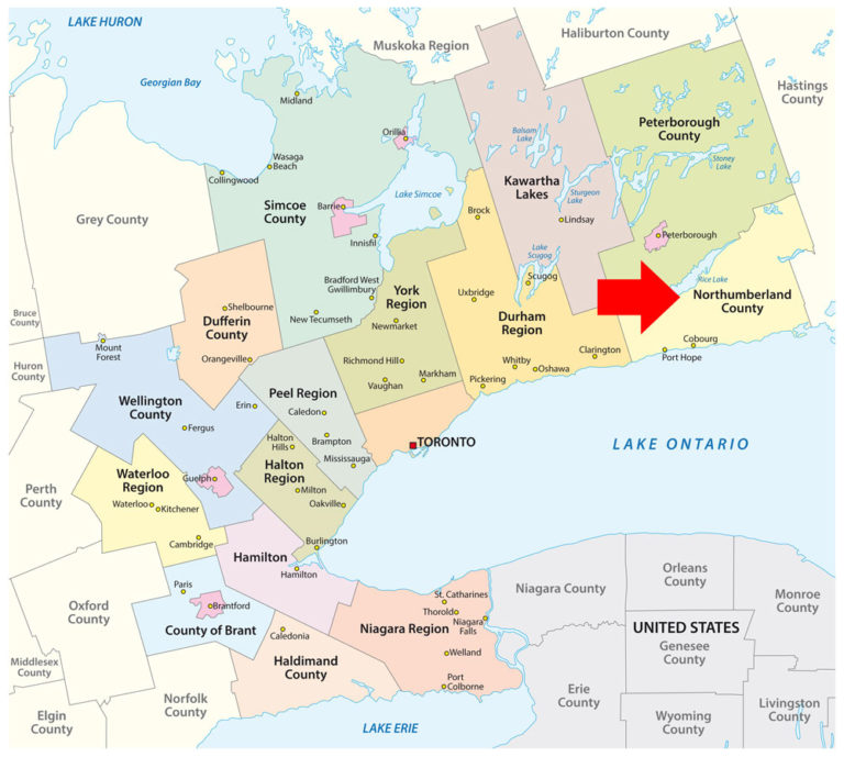 Northumberland County Ontario Canada map