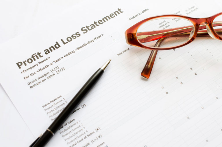 profit and loss statement glasses pen