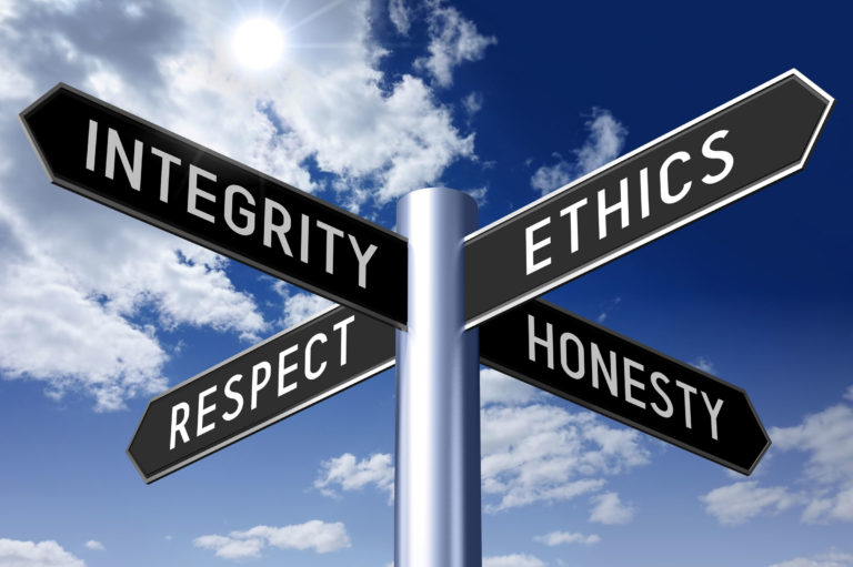 sign ethics integrity respect honesty