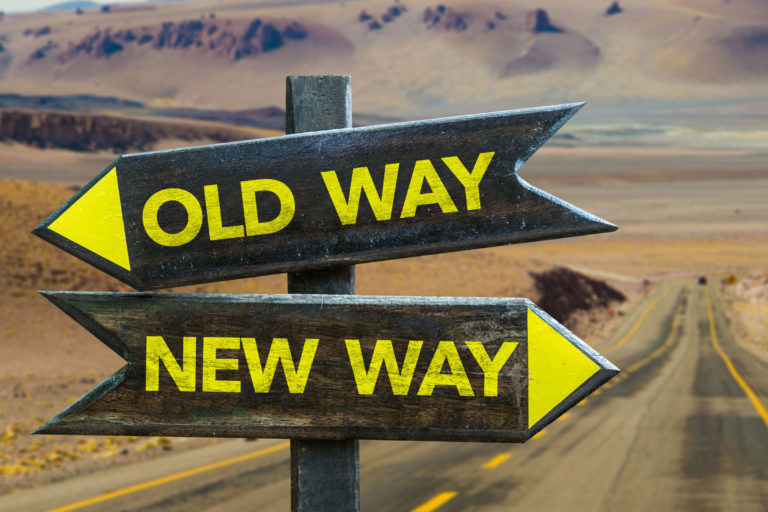 sign old way new way