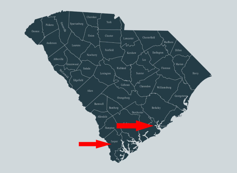 South Carolina Jasper Charleston Counties