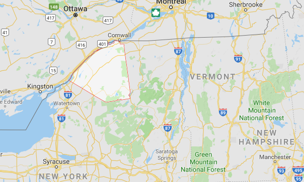 St Lawrence Co NY Google maps
