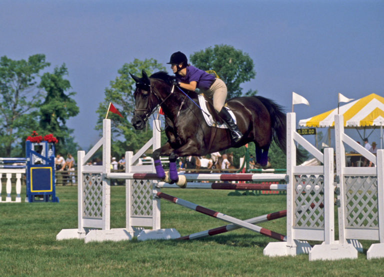 stadium jumping on grass