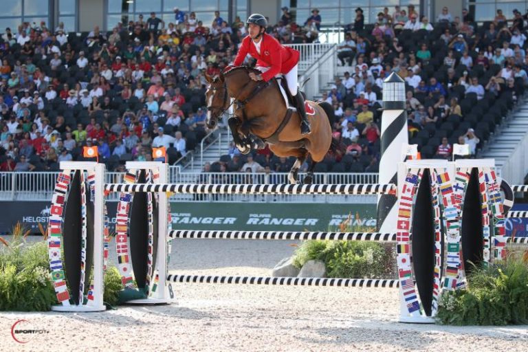 Steve Guerdat and Bianca WEG speed jumping