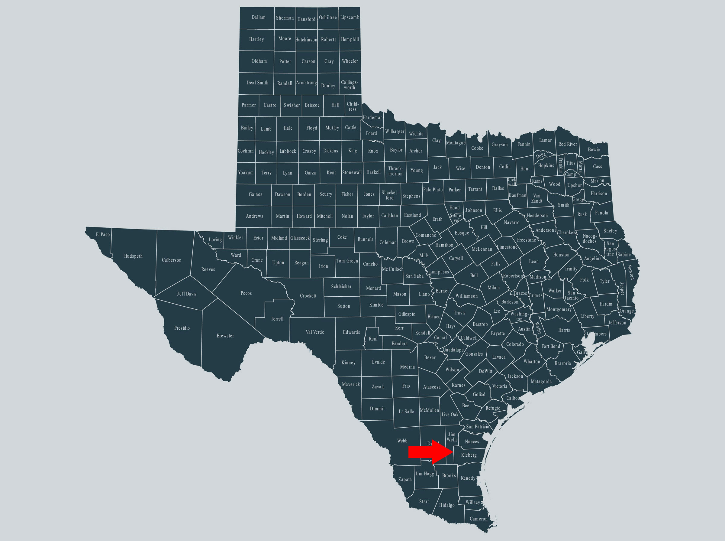 Kleberg County Texas map