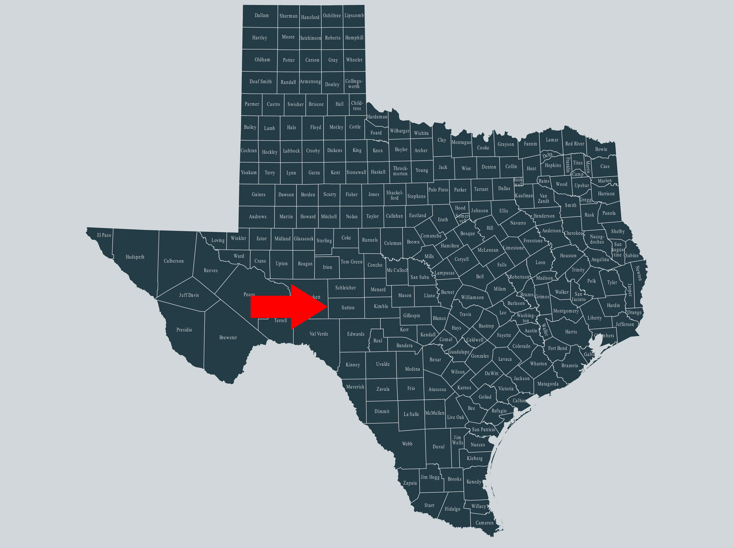 Sutton County Texas map