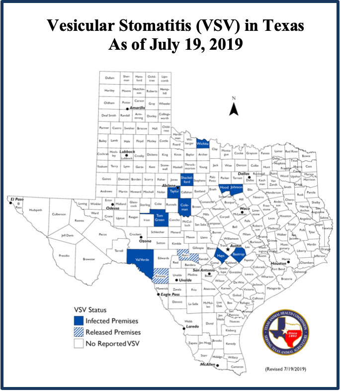 Texas VSV map 7-19-19