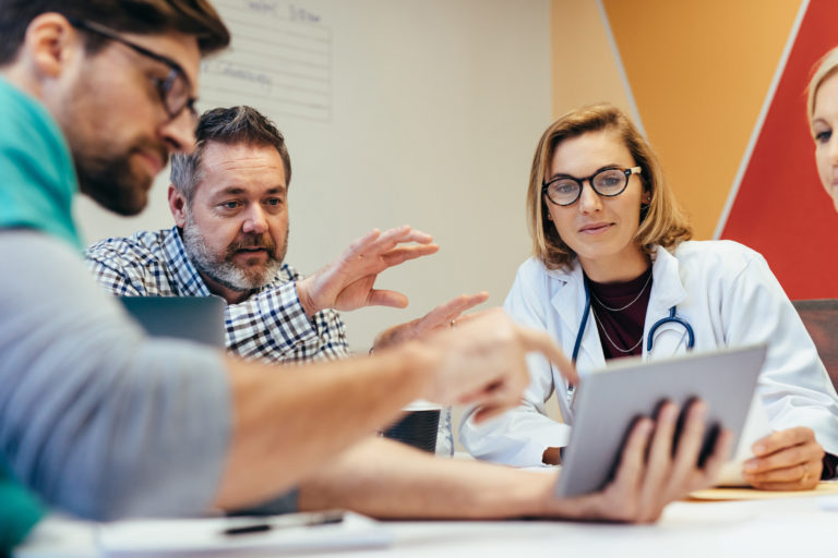 veterinarian in meeting