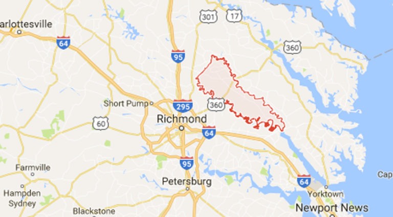 Virginia King William County map