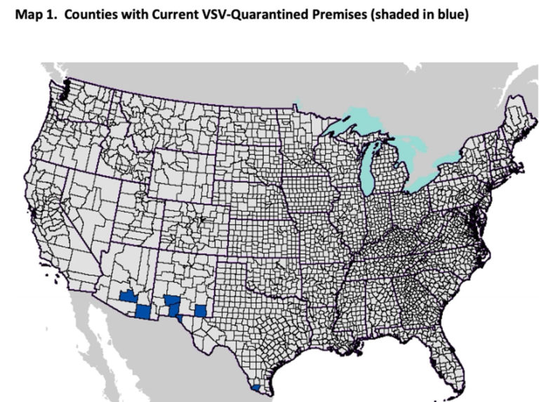VSV quarantine counties 4-29-2020