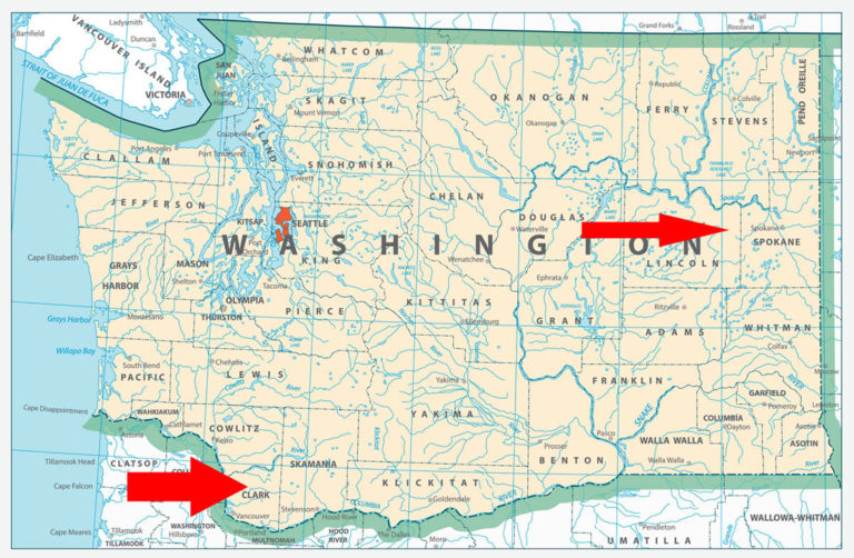 Washington state map