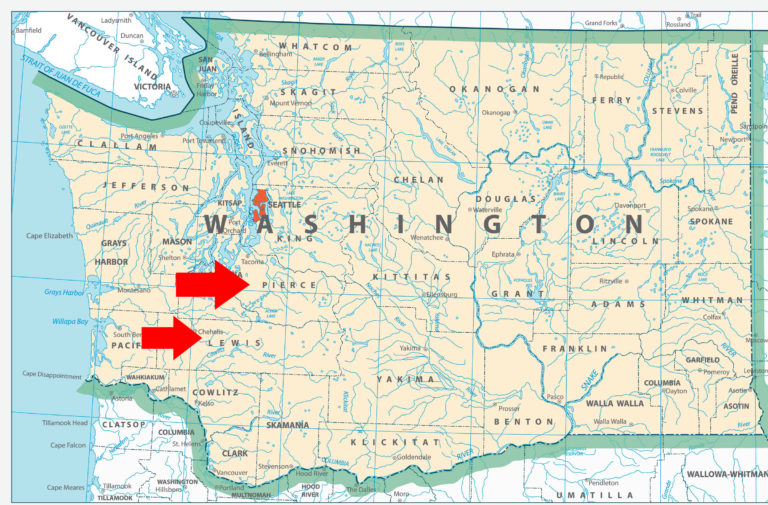 Washington State Lewis and Pierce Counties