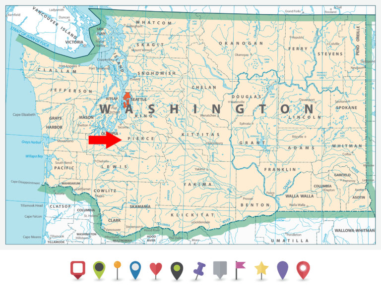 Washington State Pierce County map