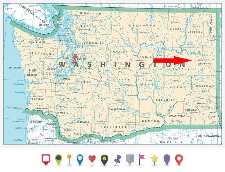 Washington Spokane County Map