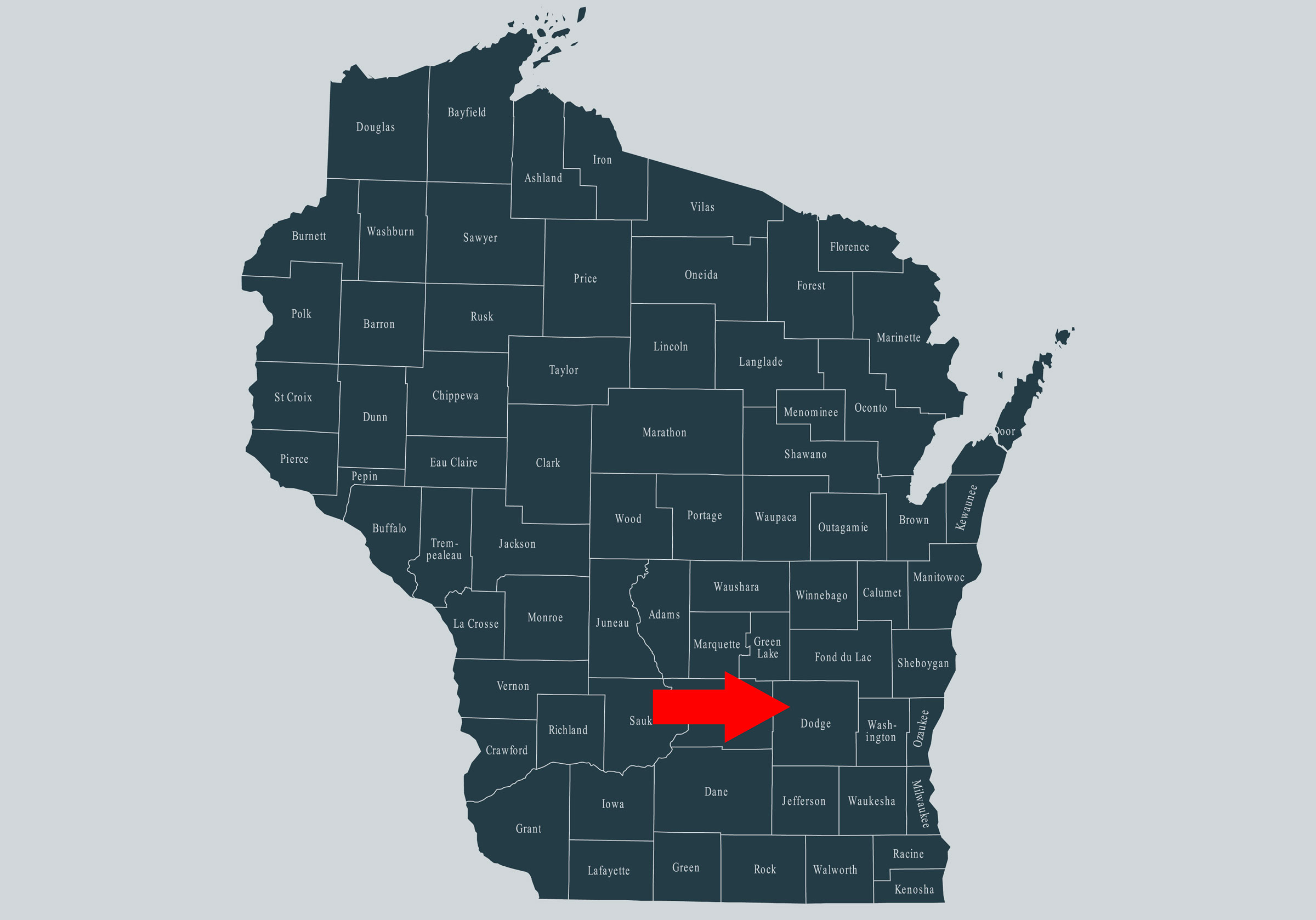 Wisconsin Dodge County map