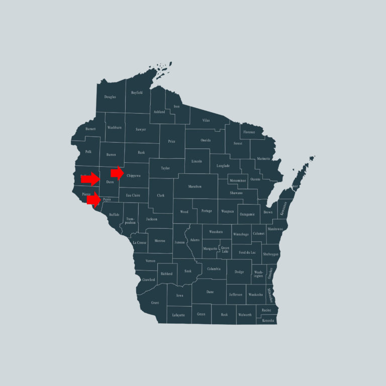 Wisconsin Dunn Pepin Chippewa Counties map