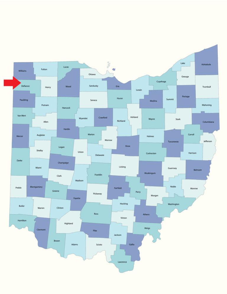 Defiance County Ohio map