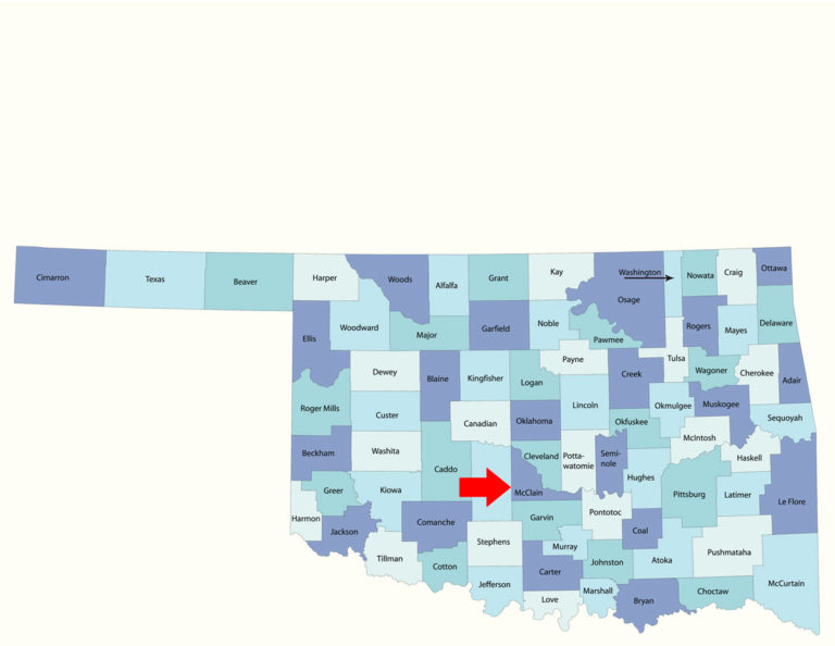 McClain County Oklahoma map