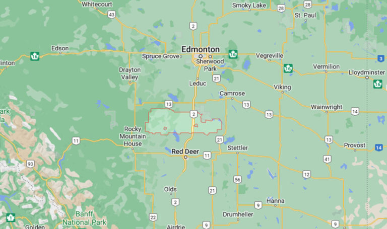 Ponoka County Alberta Canada map