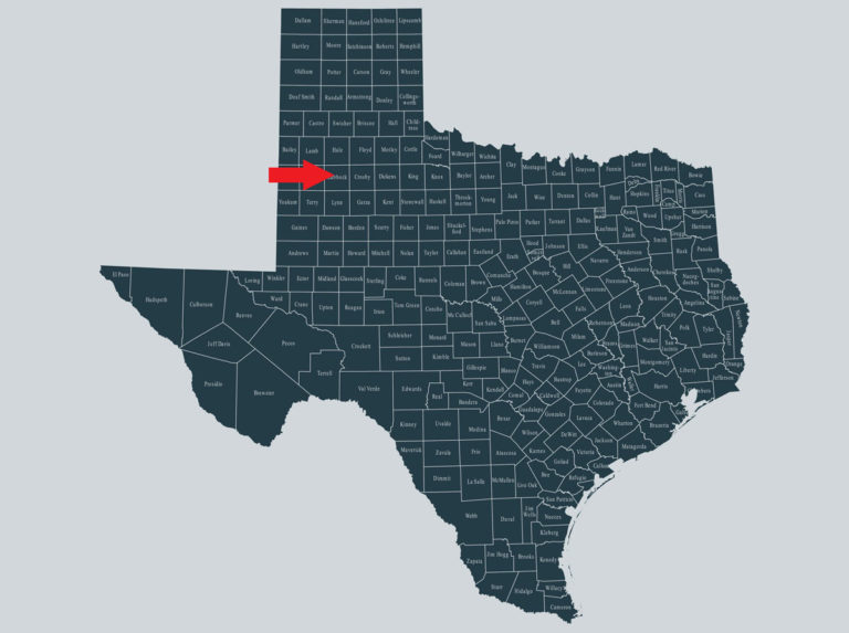Lubbock County Texas map