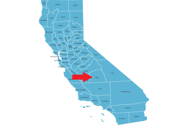 Tulare County California map