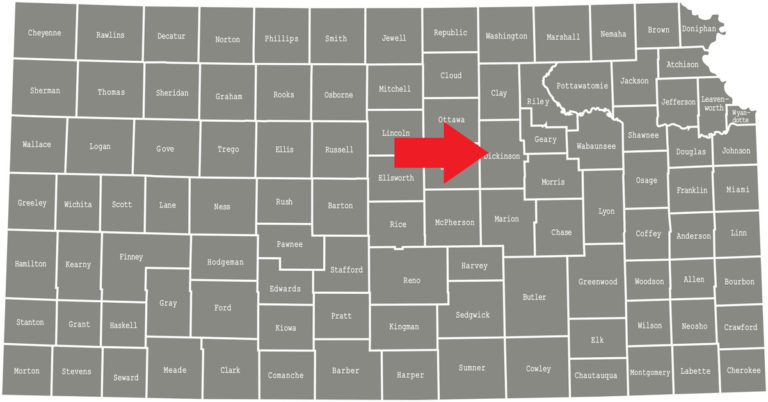 Dickinson County, Kansas, map