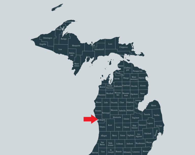 Muskegon County Michigan map