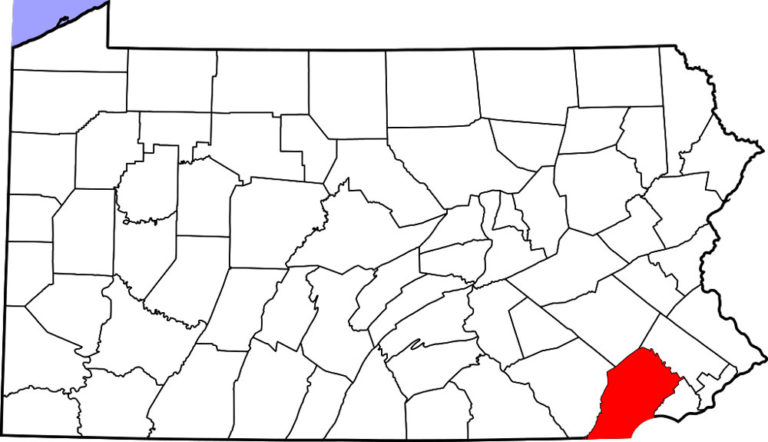 Map of Chester County Pennsylvania home of New Bolton Center