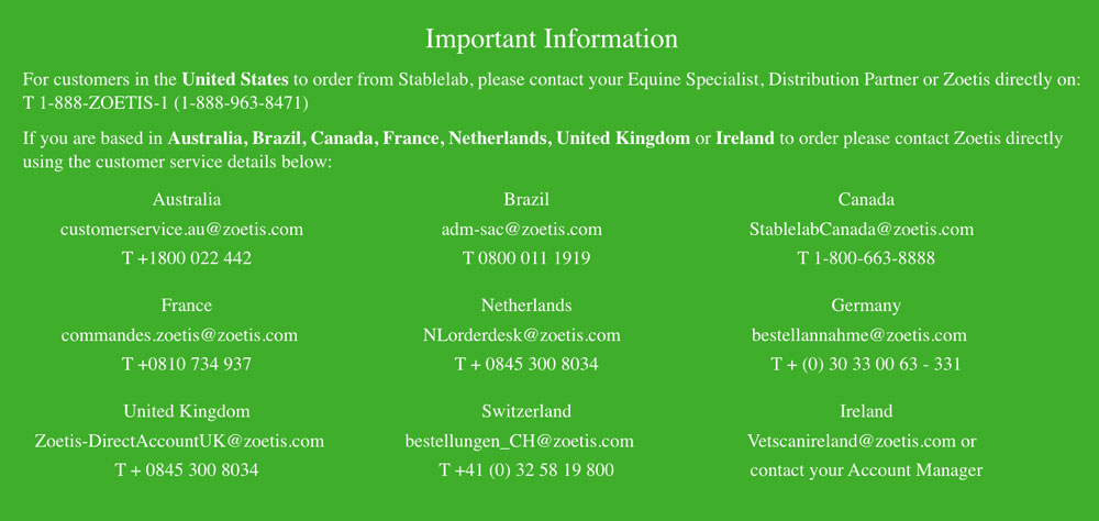 Zoetis Stablelab important information
