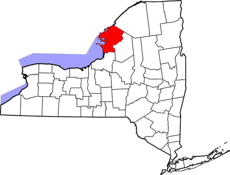 Map of Jefferson County, NY